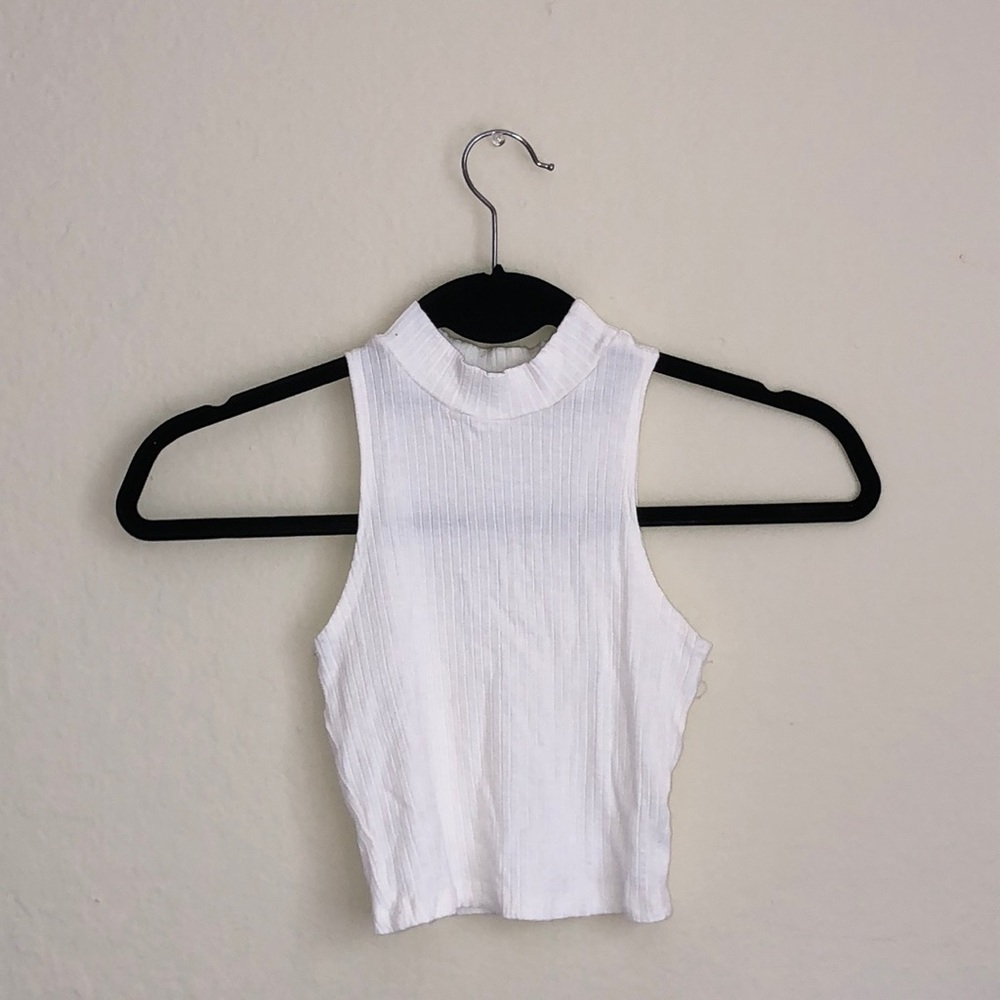 White cropped top
